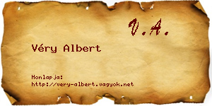 Véry Albert névjegykártya