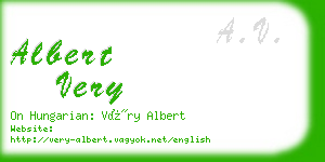 albert very business card